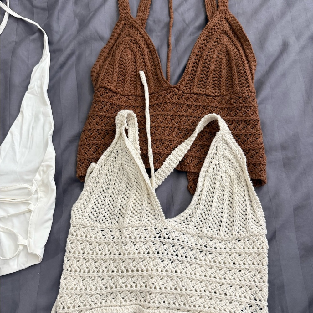 BUNDLE 3 crop tank tops crochet - Picture 3 of 3